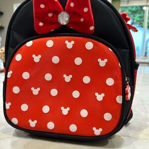Polka Dot Minnie-Inspired Mini Red Backpack with Bow